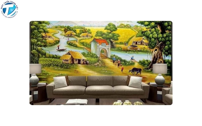 Mẫu tranh tường phòng khách 